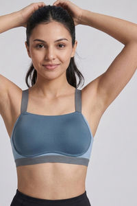Zelocity Padded High Impact Quick Drying Sports Bra- Indian Teal — thumbnail 2
